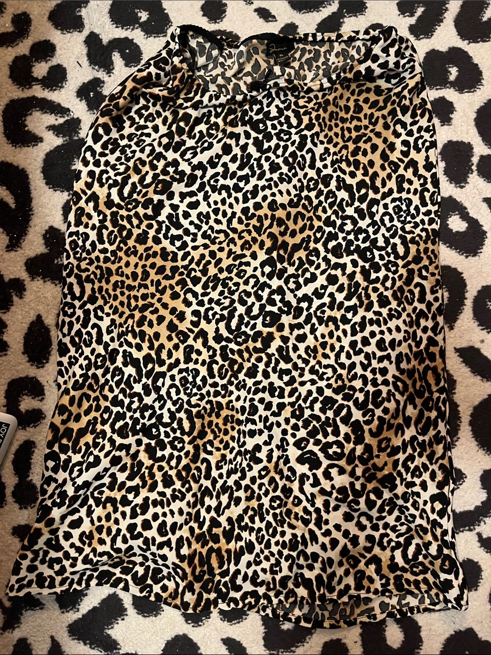 Leopard Print Midi Skirt - Tan/Black